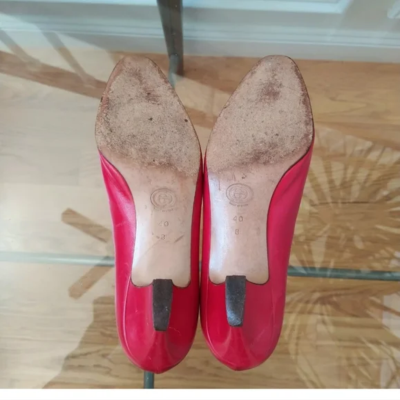 Vintage Gucci Kitten Heels Red Pump Retro Y2K Women's 40B